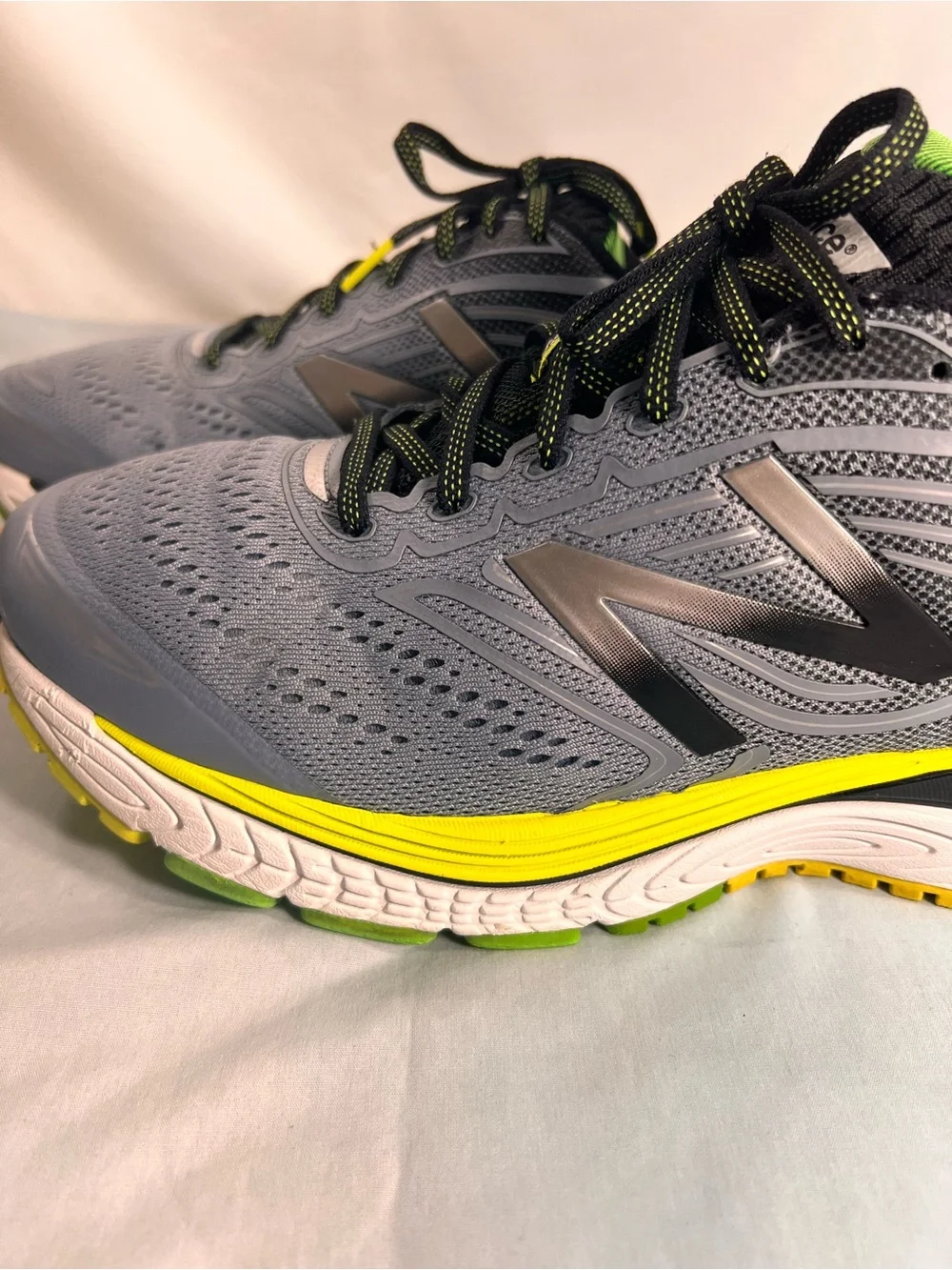 New Balance Gray and Lime Green Men's Running Shoes